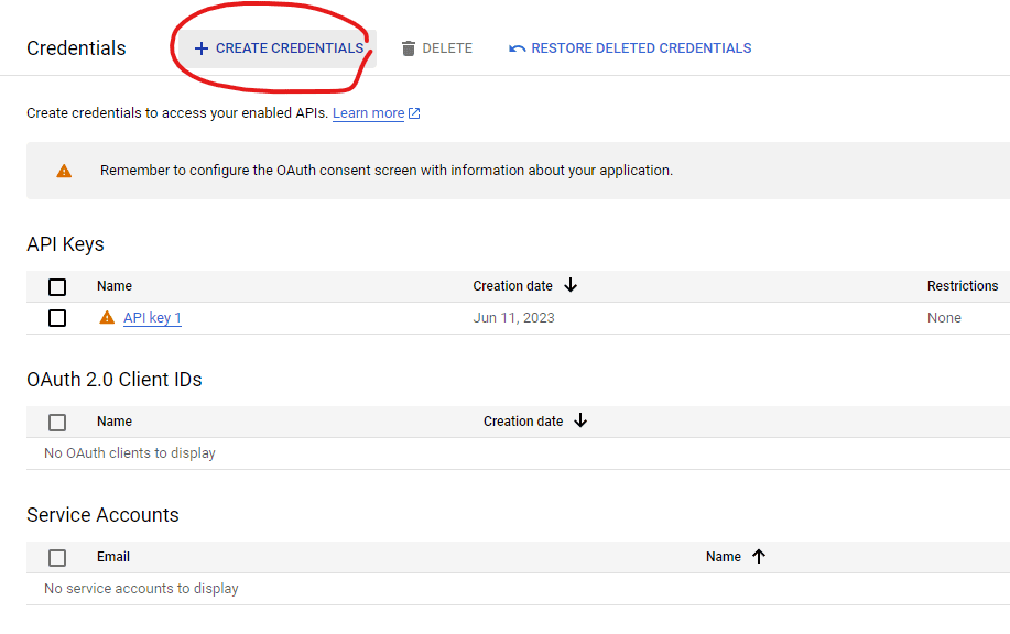 Create a YouTube API Key
