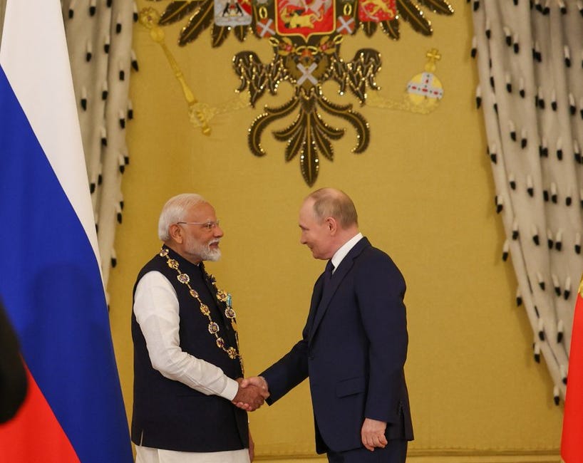 PM Modi Honoured with the Order of St. Andrew by Russia