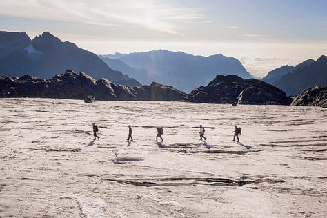 Klaus calculating glacier volumes in the Democratic Republic of Congo