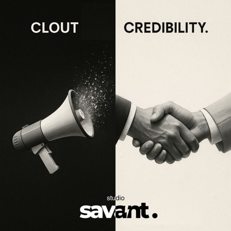 Do you know the difference between Clout & Credibility? Let me tell you... Clout is loud. Credibility is quiet. And the two behave very differently over time. Fyre Festival had clout:… | Do you know the difference between Clout & Credibility? Let me tell you... Clout is loud. Credibility is quiet. And the two behave very differently over time. Fyre Festival had clout:… |