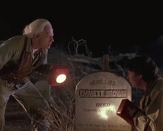 Doc's tombstone | Futurepedia | Fandom