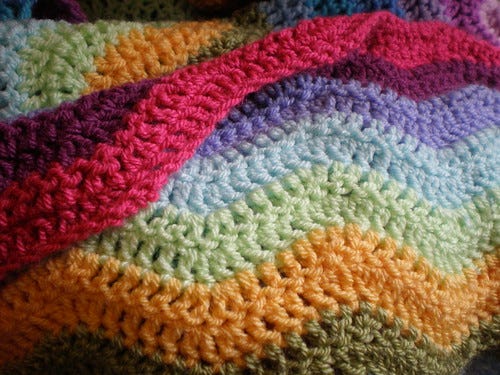 Crochet Rainbow Ripple Blanket Crochet Rainbow Ripple Blanket