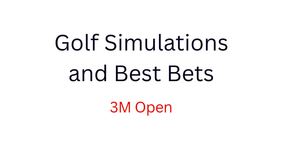 PGA Simulations and Best Bets: 3M Open