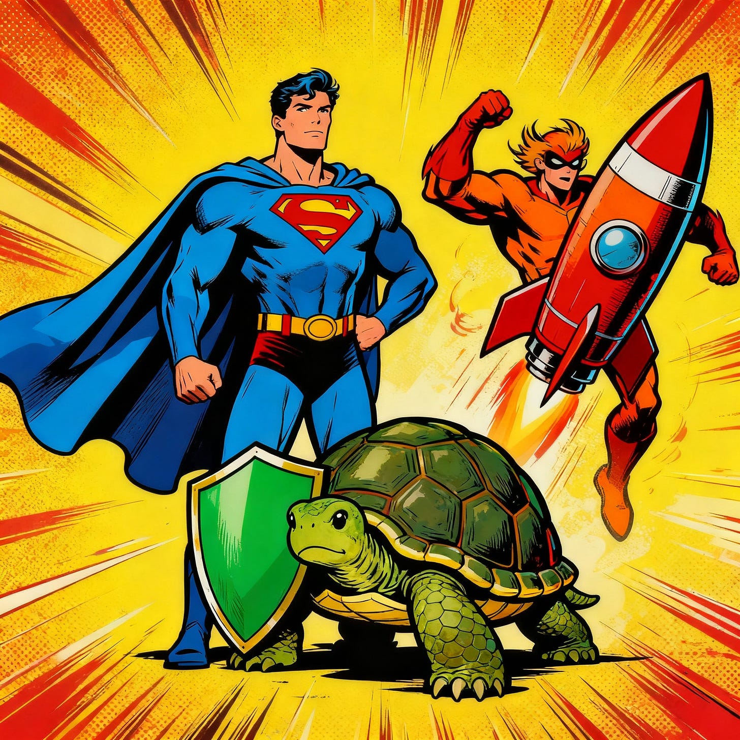 Les trois portefeuilles en superhéros dans un style pop-art