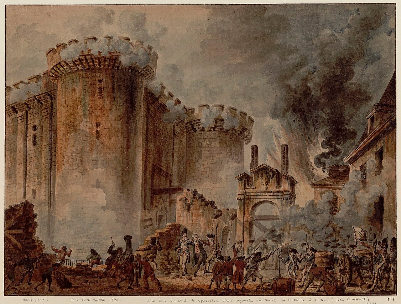 Jean Pierre Houel, The Storming of the Bastille, 1789 Jean Pierre Houel, The Storming of the Bastille, 1789