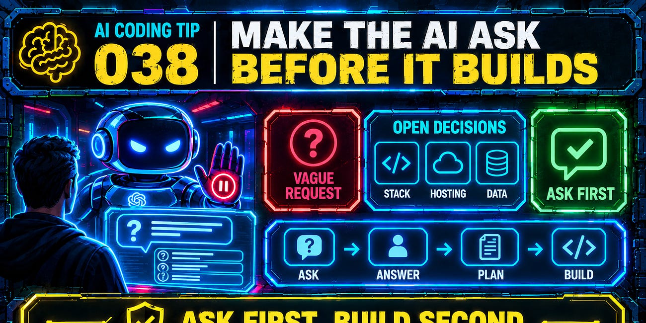AI Coding Tip 038 - Make the AI Ask Before It Builds