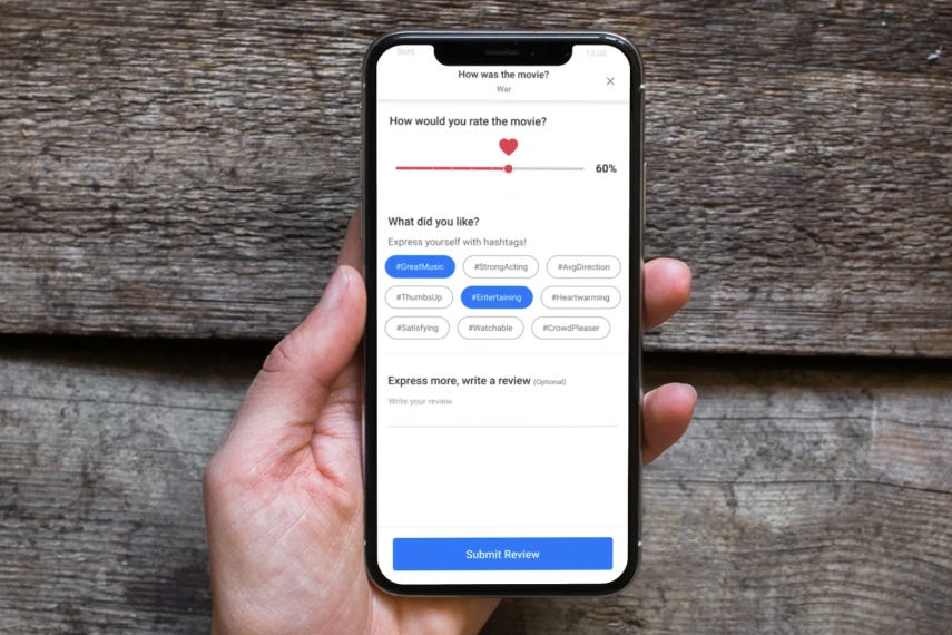 Redesign or Ratings and Review - BookMyShow