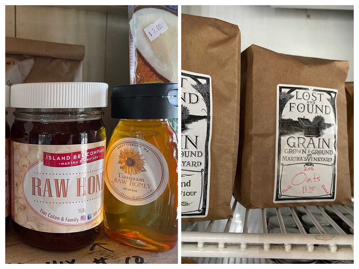 Local honey and grains at Mermaid Farm, Cook the Vineyard