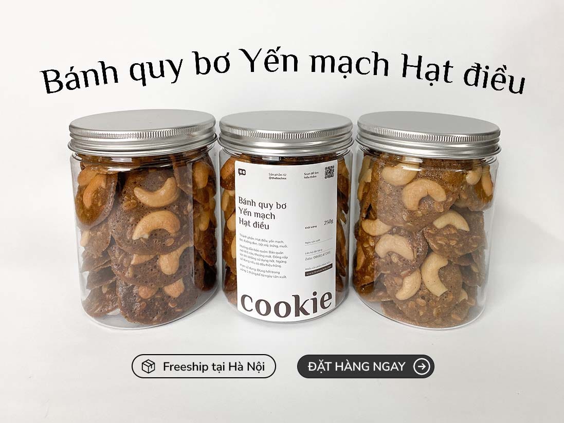 Bánh quy bơ Yến mạch Hạt điều Bánh quy bơ Yến mạch Hạt điều
