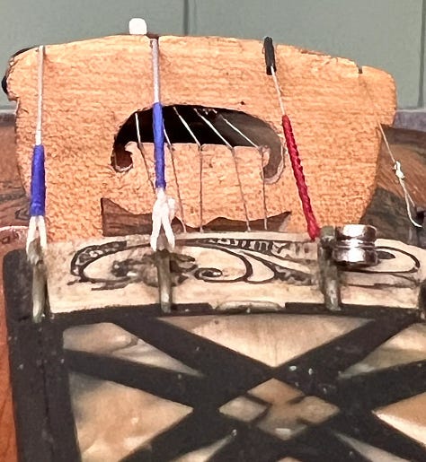 Hardanger fiddle closeups