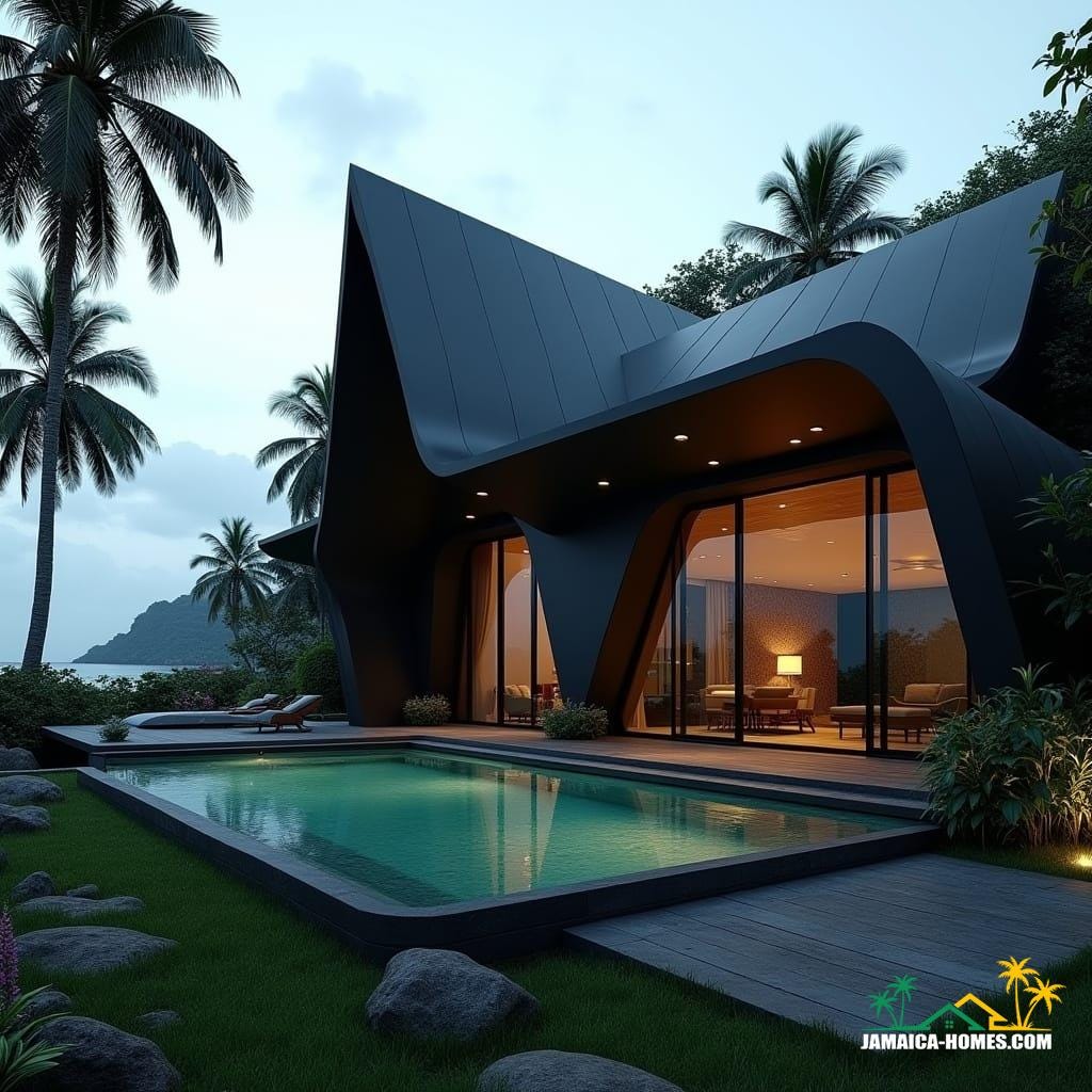 Gothic-inspired black cottage in Jamaica