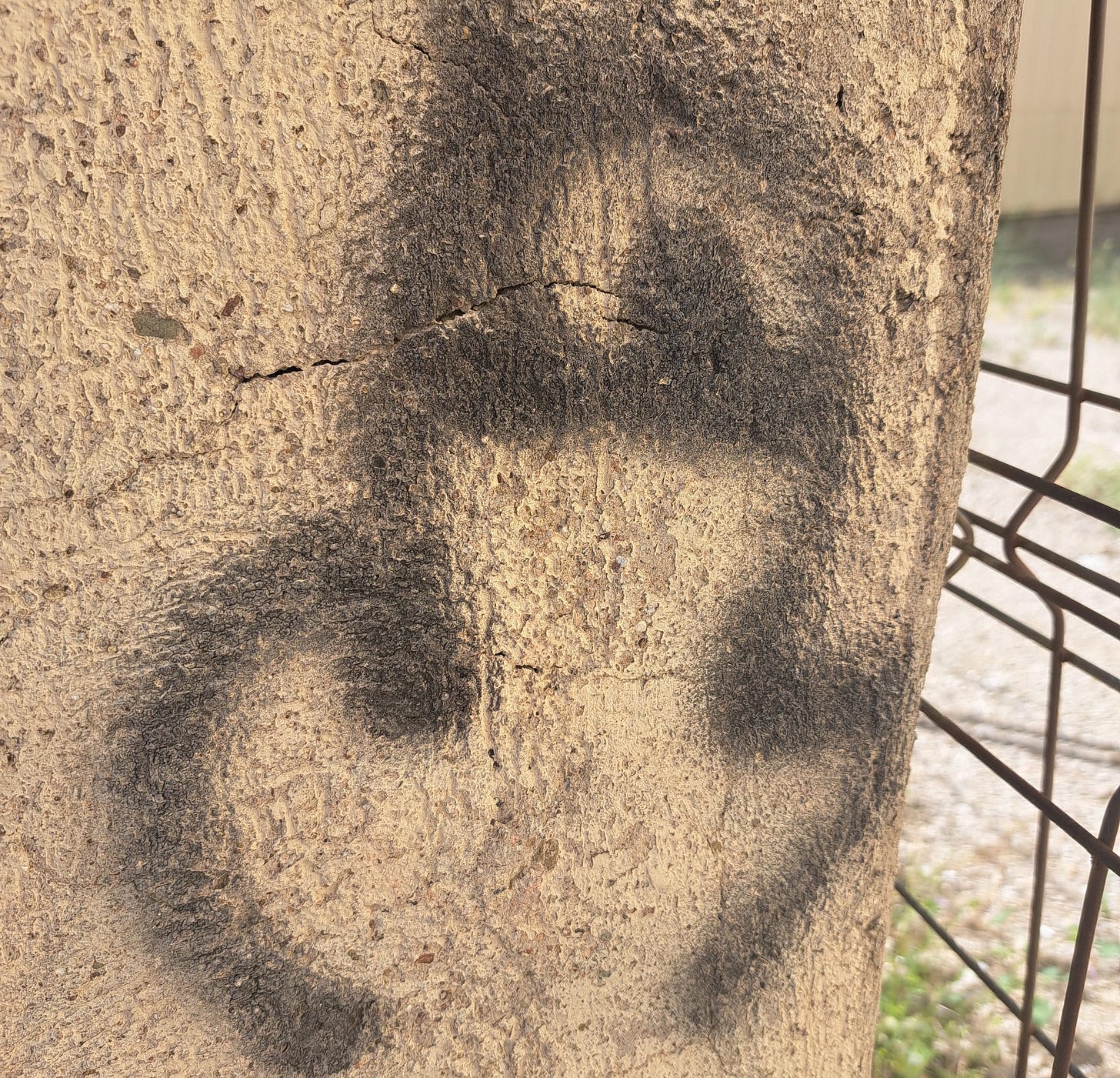 A very poorly spray-painted penis