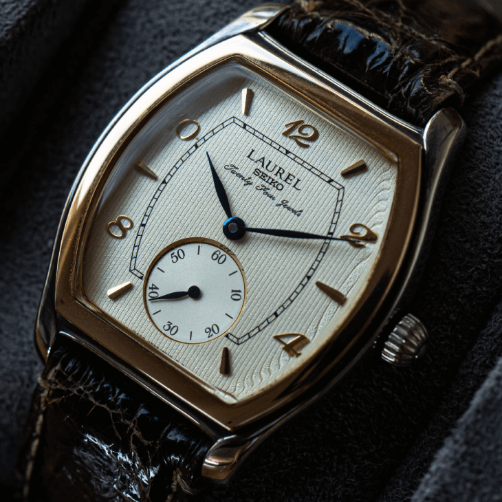 SEIKO LAUREL　LJAK600 銀無垢　18k PGベゼル セイコー SEIKO ”4S メカニカル ローレル LAUREL” 銀無垢ケース