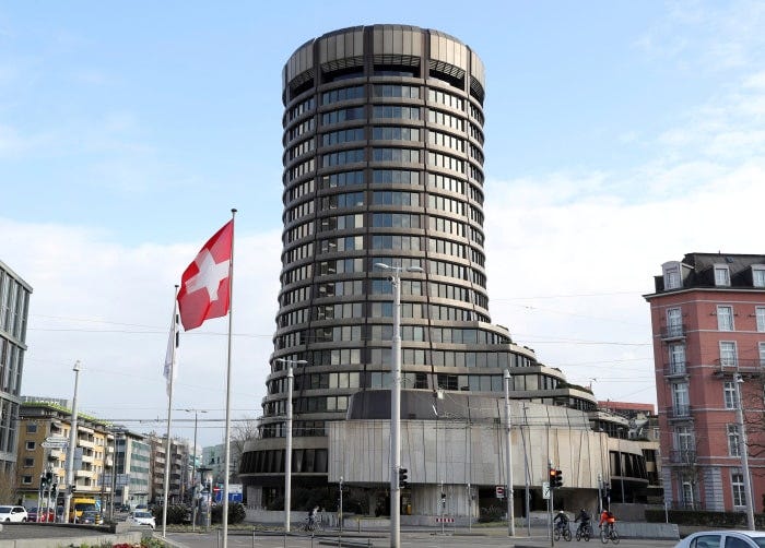The headquarters of the Bank for International Settlements in Basel, Switzerland. 
