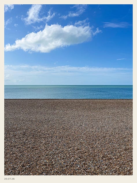 3 views of the English coast, in colour and monochrome