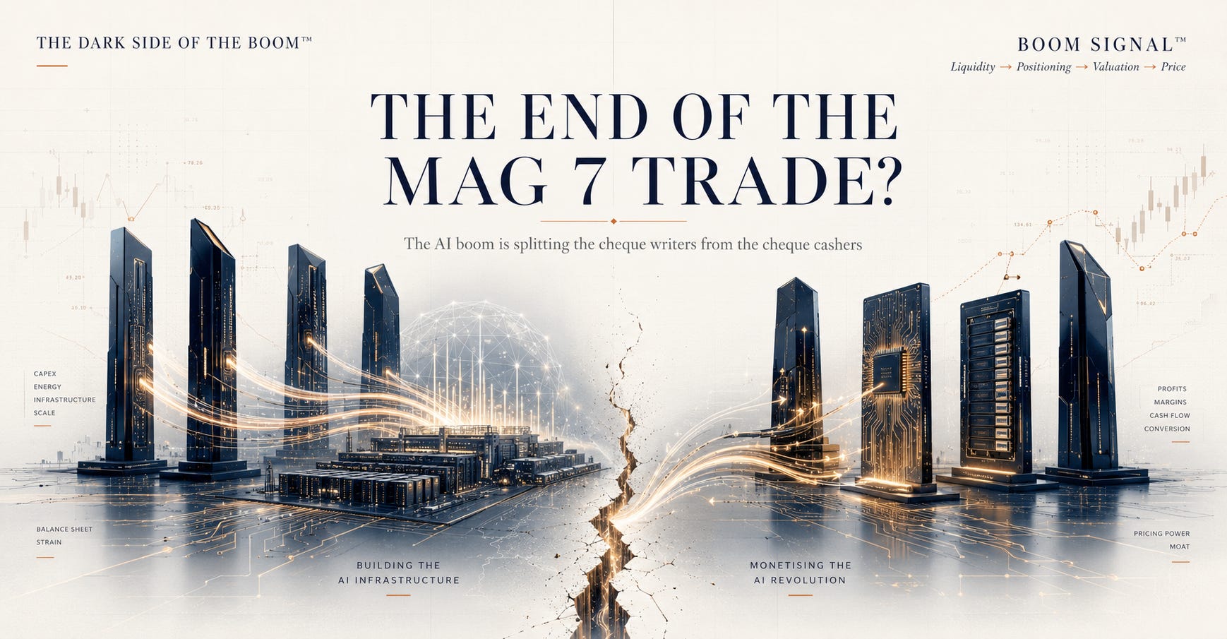 The Mag 7 Trade Is Ending. The AI Cash-Flow Divorce Is Just Beginning.