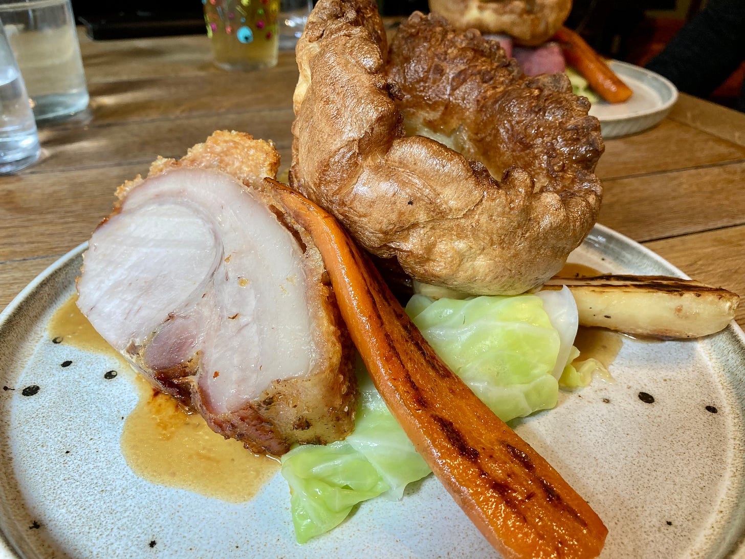 Roast pork and trimmings