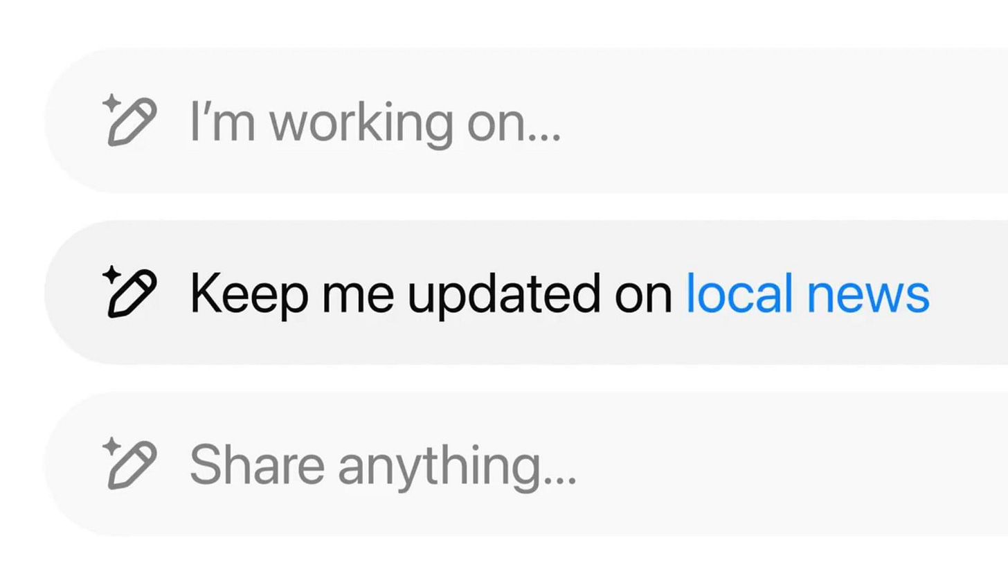 Screenshot of ChatGPT’s new “Pulse” interface showing personalized prompt options, including “Keep me updated on local news.” The feature suggests how Pulse learns from user feedback and preferences to deliver daily updates on topics like local events, projects, and interests.