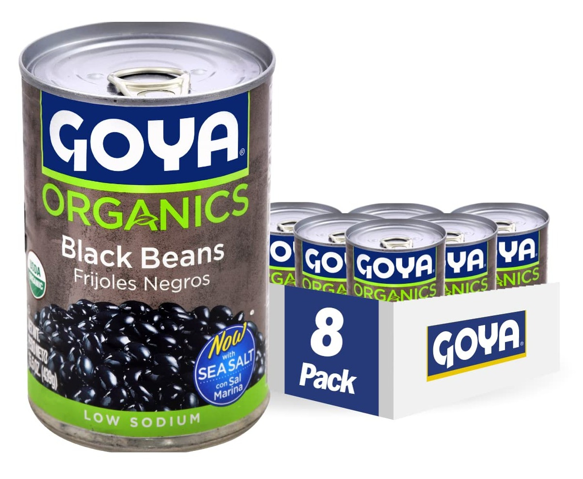 a can of Goya Foods Organic Black Be