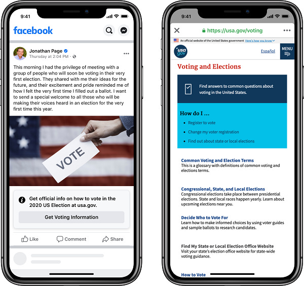 Facebook election labels Facebook election labels