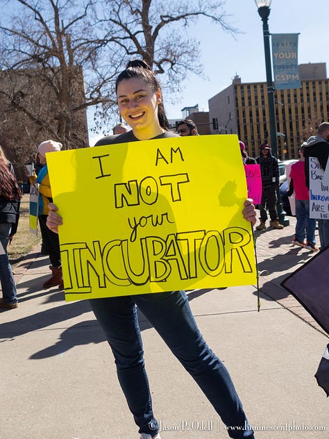 protesters and supporters of women's rights