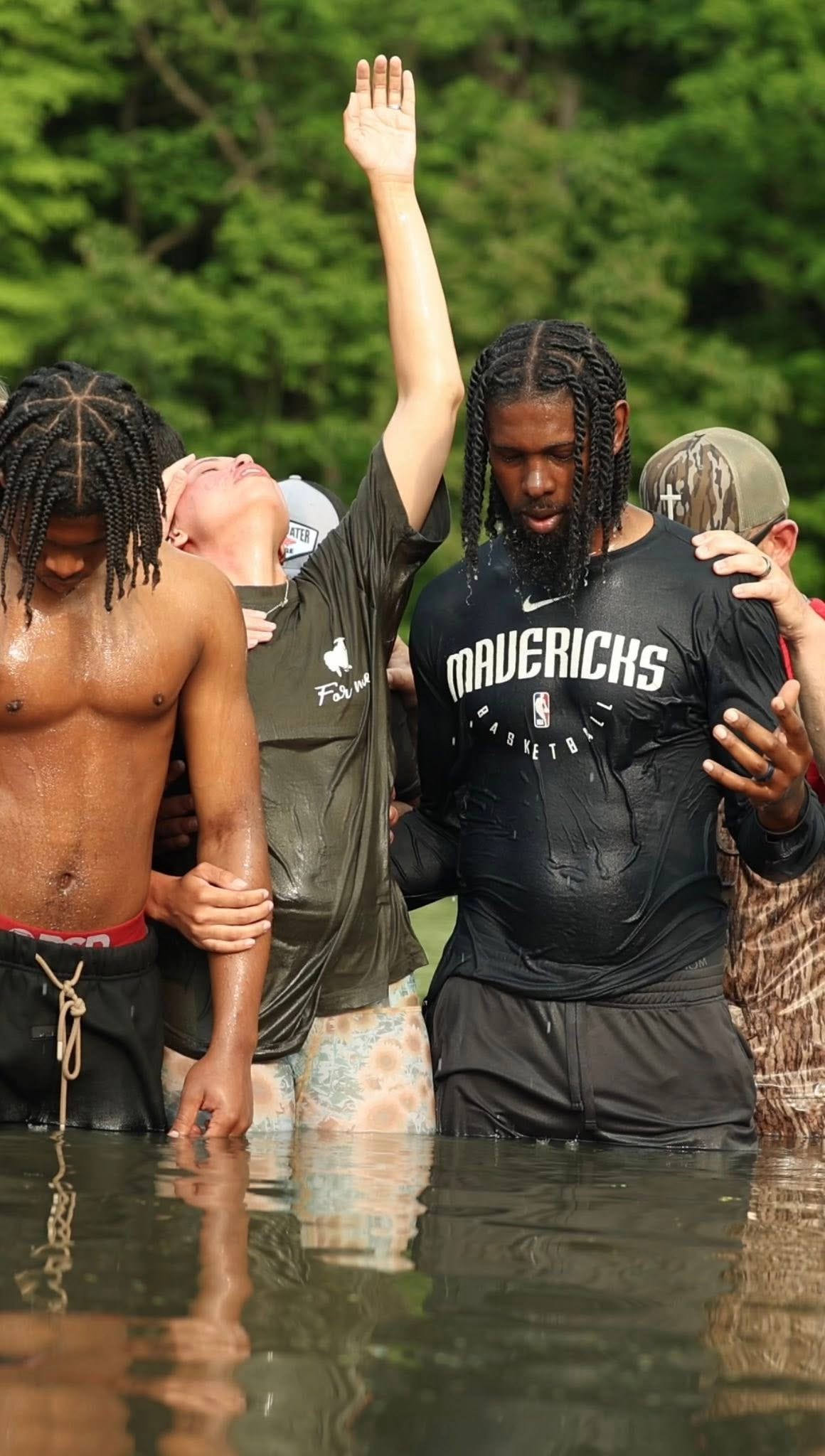 May be an image of 3 people, body of water and text that says 'pal FarM FMA R MAVERICKS'