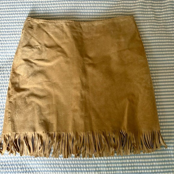 Vintage Ralph Lauren Western Suede Fringed Mini - Picture 1 of 2