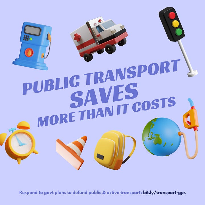Illustrated 3D images of buses, trains, and other modes of transport illustrating their importance and encouraging people to respond to the government's transport general policy statement via our submission guide.