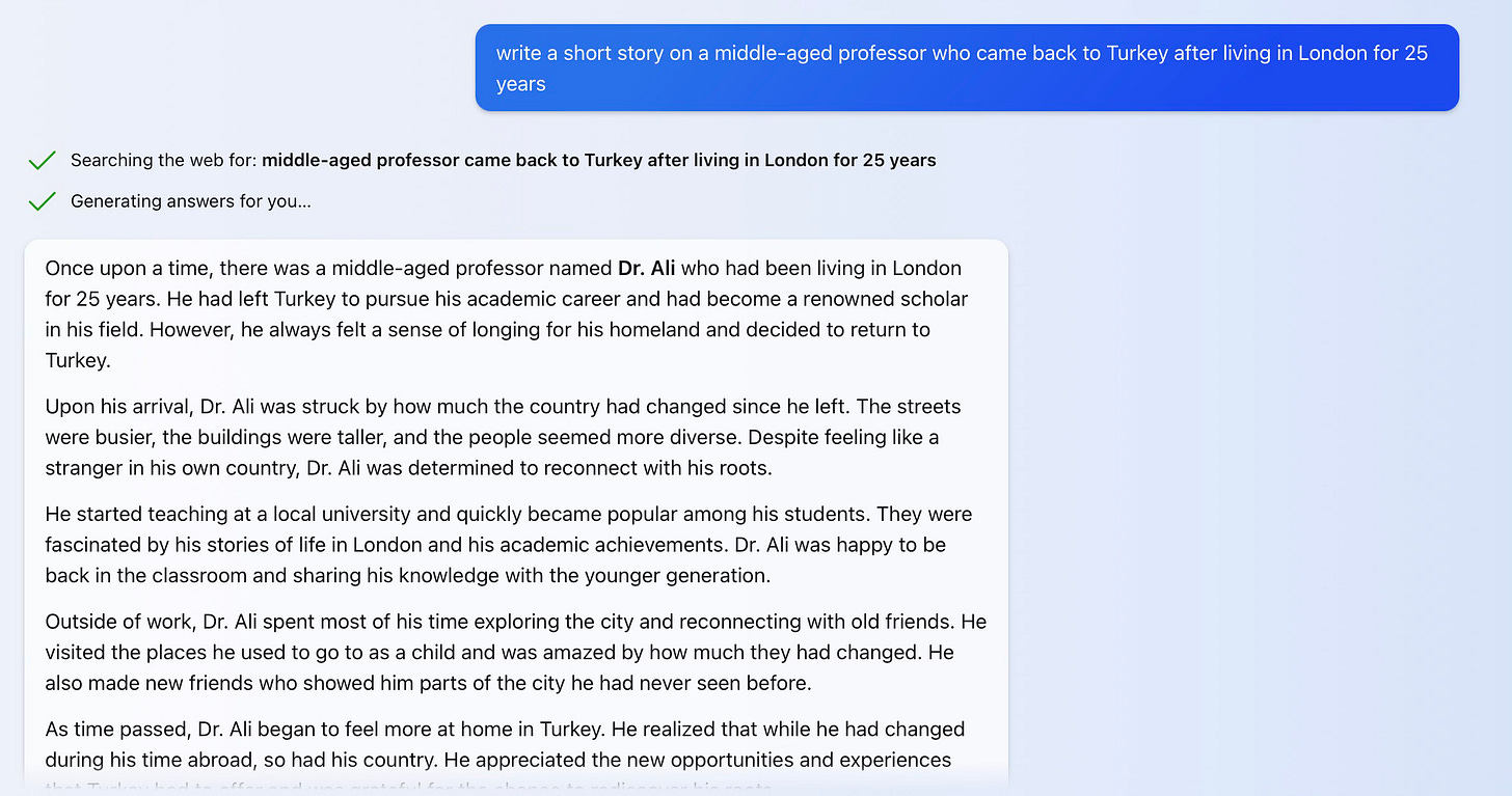 Chatting with Microsoft Bing