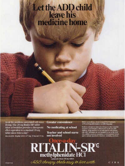 vintage ritalin ad for kid adhd