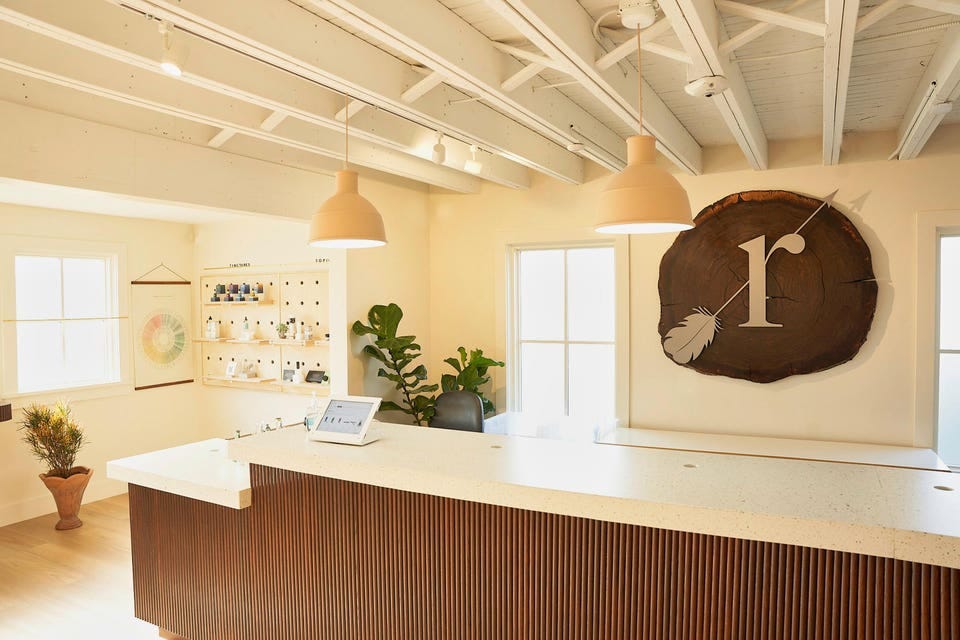A bright interior of a store. A bright interior of a store.