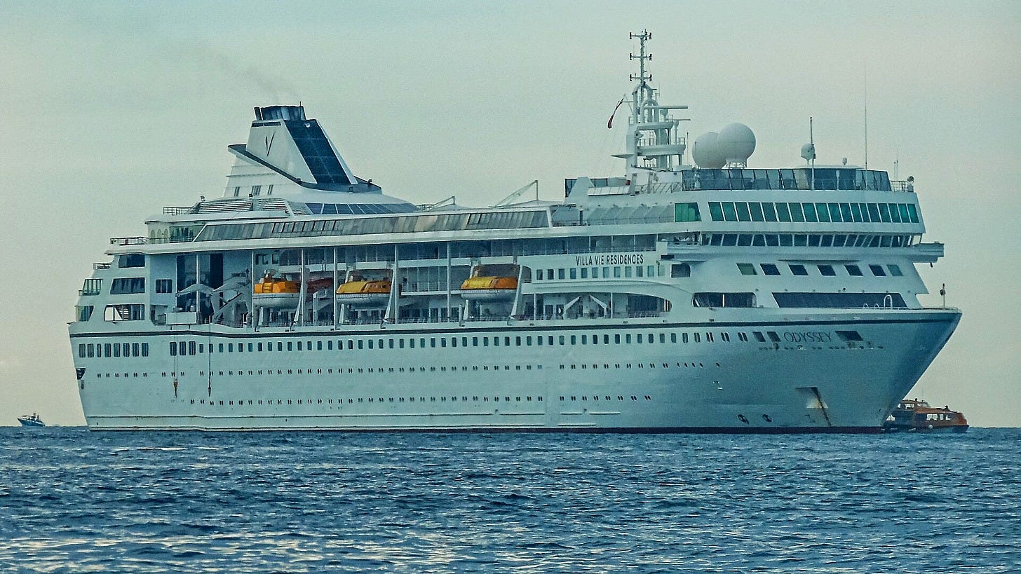 Villa Vie Odyssey at sea. Image: JerickVillaruel via Wikimedia Commons
