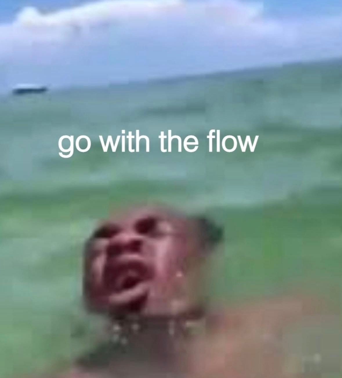Go with the flow, but the flow is you drowning in water trying to keep your head up