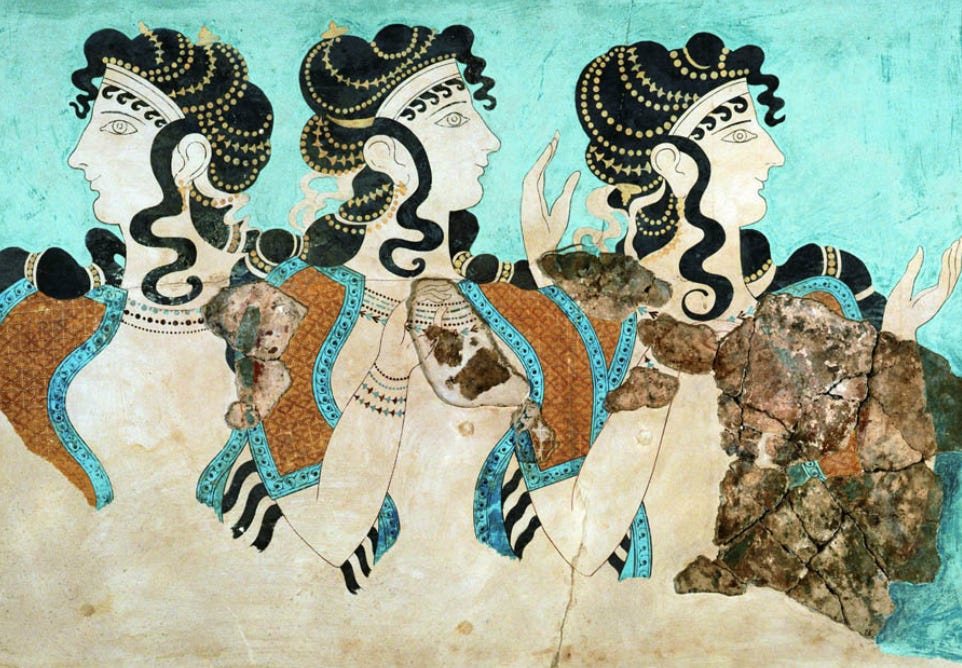 Ancient Minoan art was colorful and expressive.