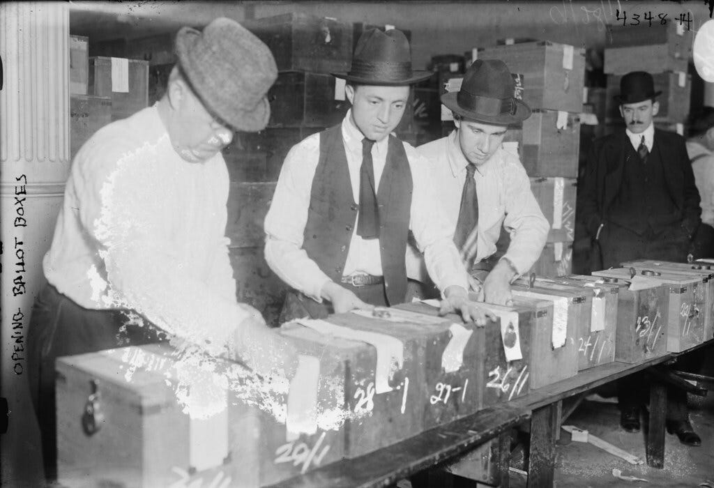 Vote counting circa 1915 Vote counting circa 1915