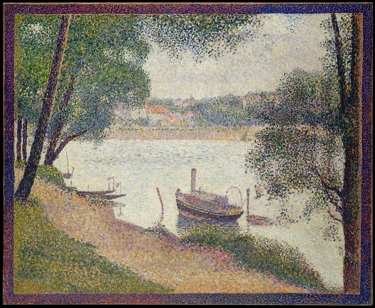 Gray Weather, Grande Jatte, Georges Seurat (French, Paris 1859–1891 Paris), Oil on canvas Gray Weather, Grande Jatte, Georges Seurat (French, Paris 1859–1891 Paris), Oil on canvas