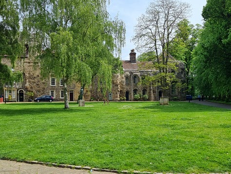 Pictures of Bury St Edmunds including the cathedral, abbey ruins and Angel Hotel