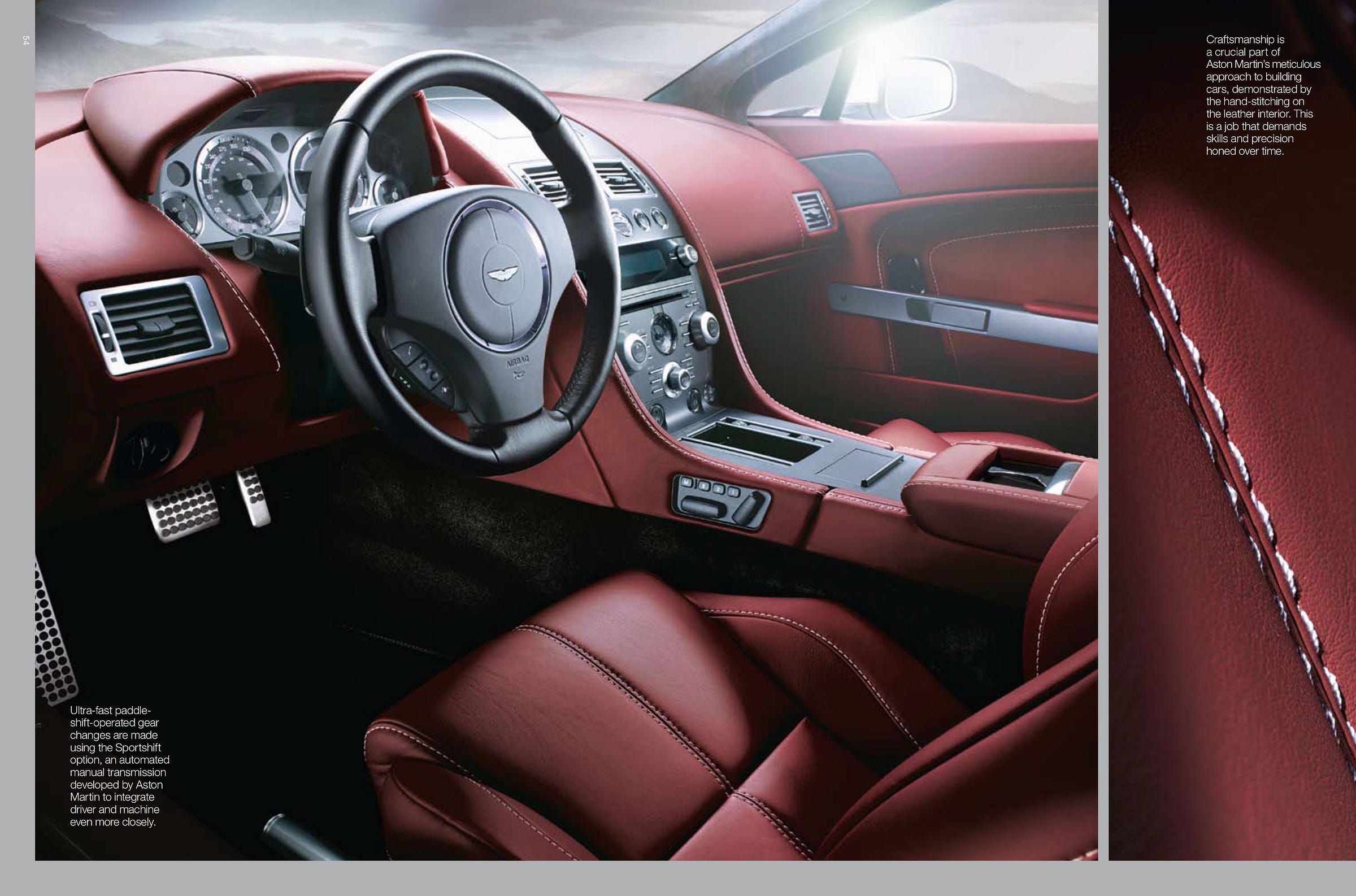 Aston Martin V8 Vantage 2008 brochure interior