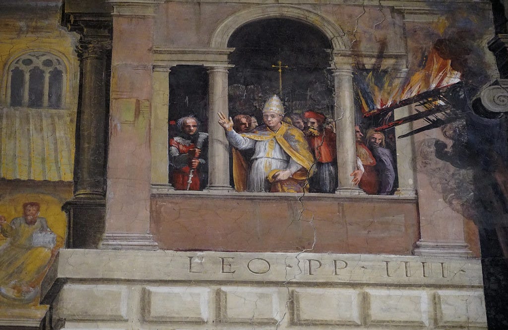 Pope Leo IV and the Fire in the Borgo | Detail from the "Fir… | Flickr Pope Leo IV and the Fire in the Borgo | Detail from the "Fir… | Flickr