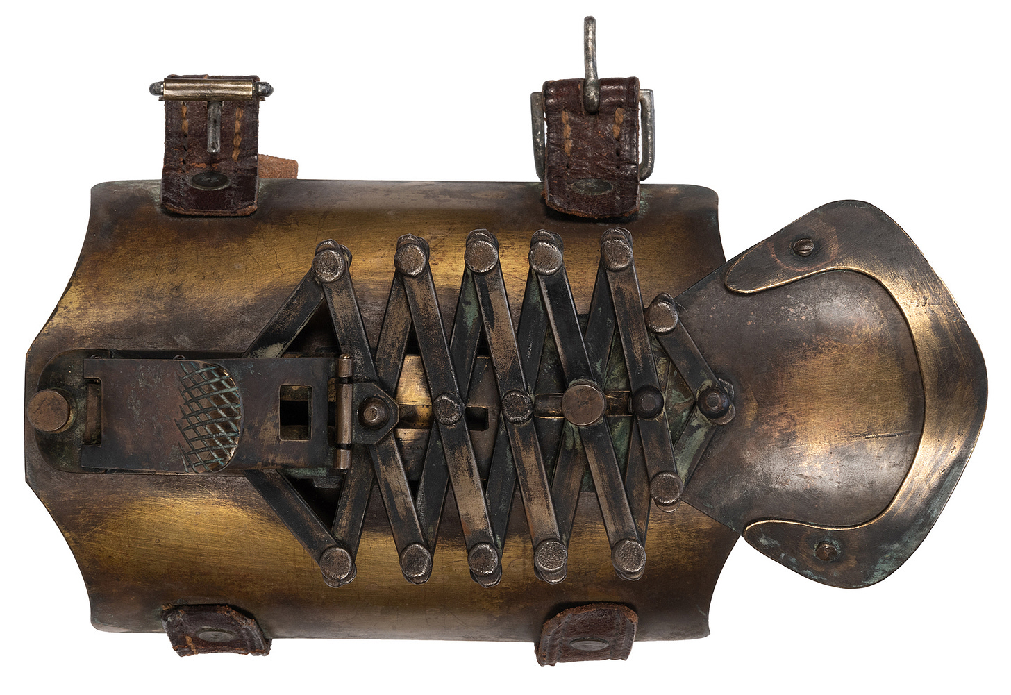 A brass holdout with a "Jacob's Ladder" mechanism.
