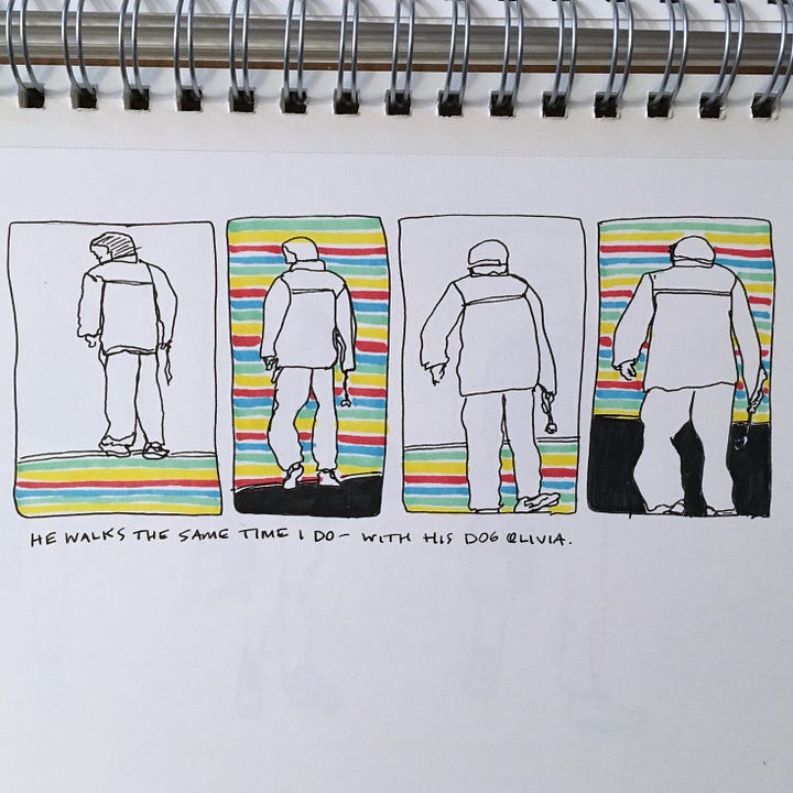 Some of the daily one-line contour drawings from my 2019 series.