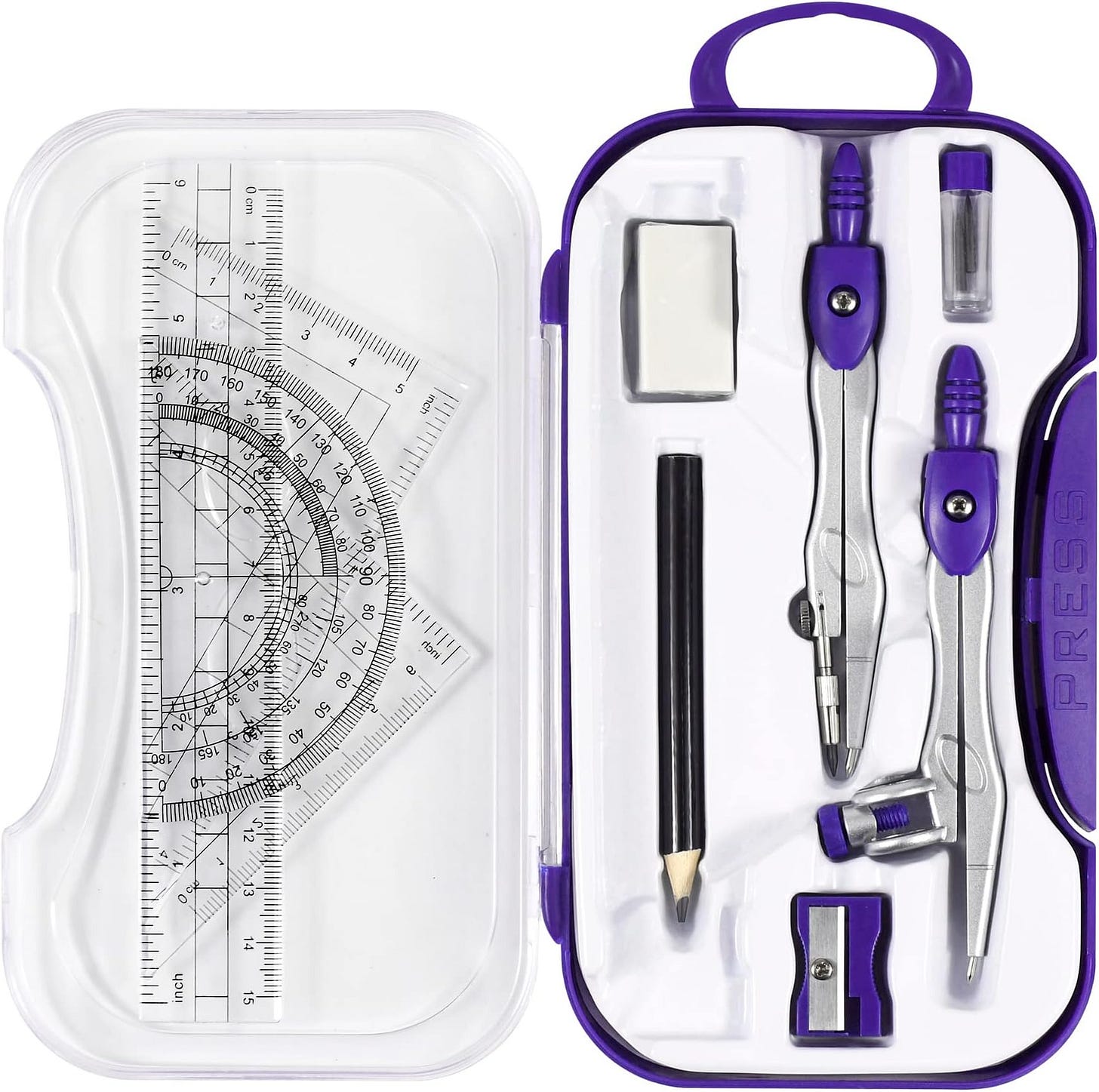 Amazon.com : Mr. Pen- Compass and Protractor Set, Purple, Compass ...
