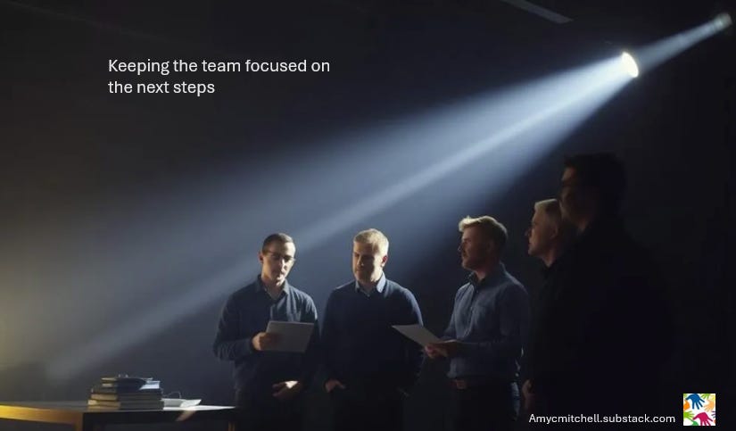 a product team staying focused on delivery before the visionary idea spotlight
