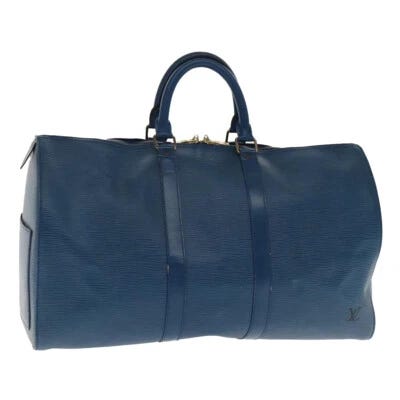 LOUIS VUITTON Epi Keepall 45 Boston Bag Blue M42975 LV Auth 92059 - Picture 1 of 21