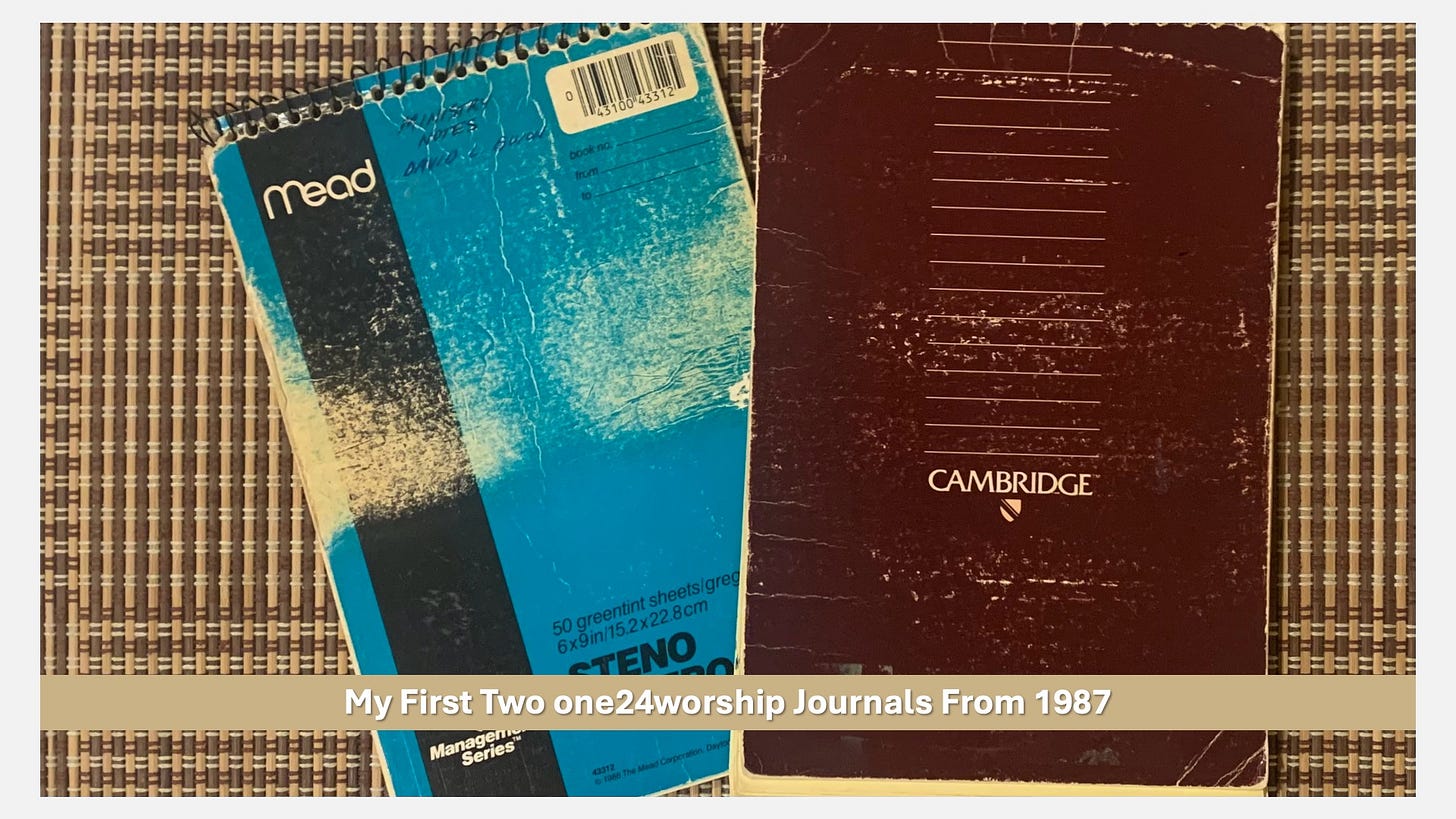 Image of "My First Two one24worship Journals From 1987"