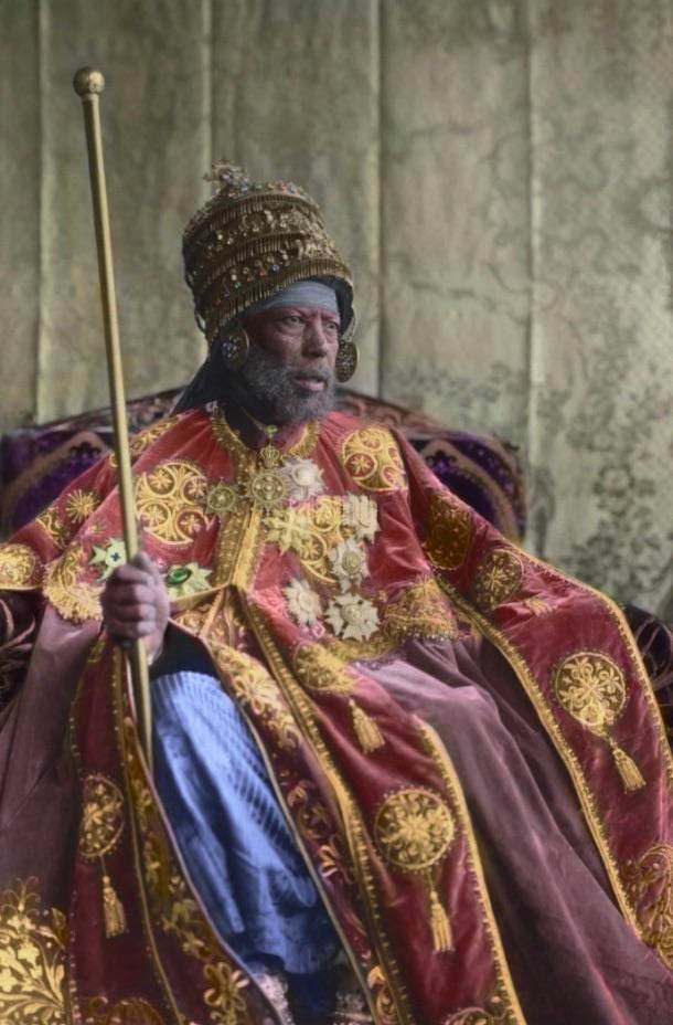 r/Ethiopia - Colourized picture of Negusa Nagast Menelik II c.1889