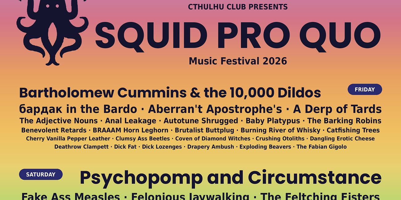 SQUID PRO QUO Music Festival 2026