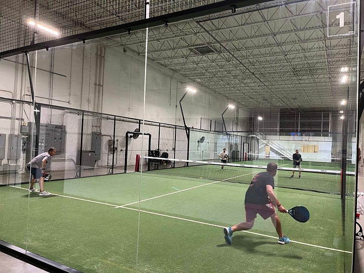 Playing padel at Padel Clube in Illinois
