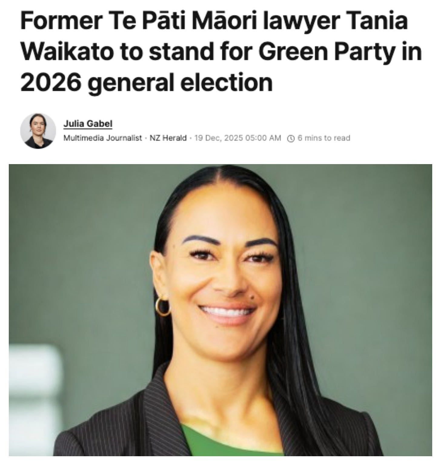 Tania Waikato announcement.