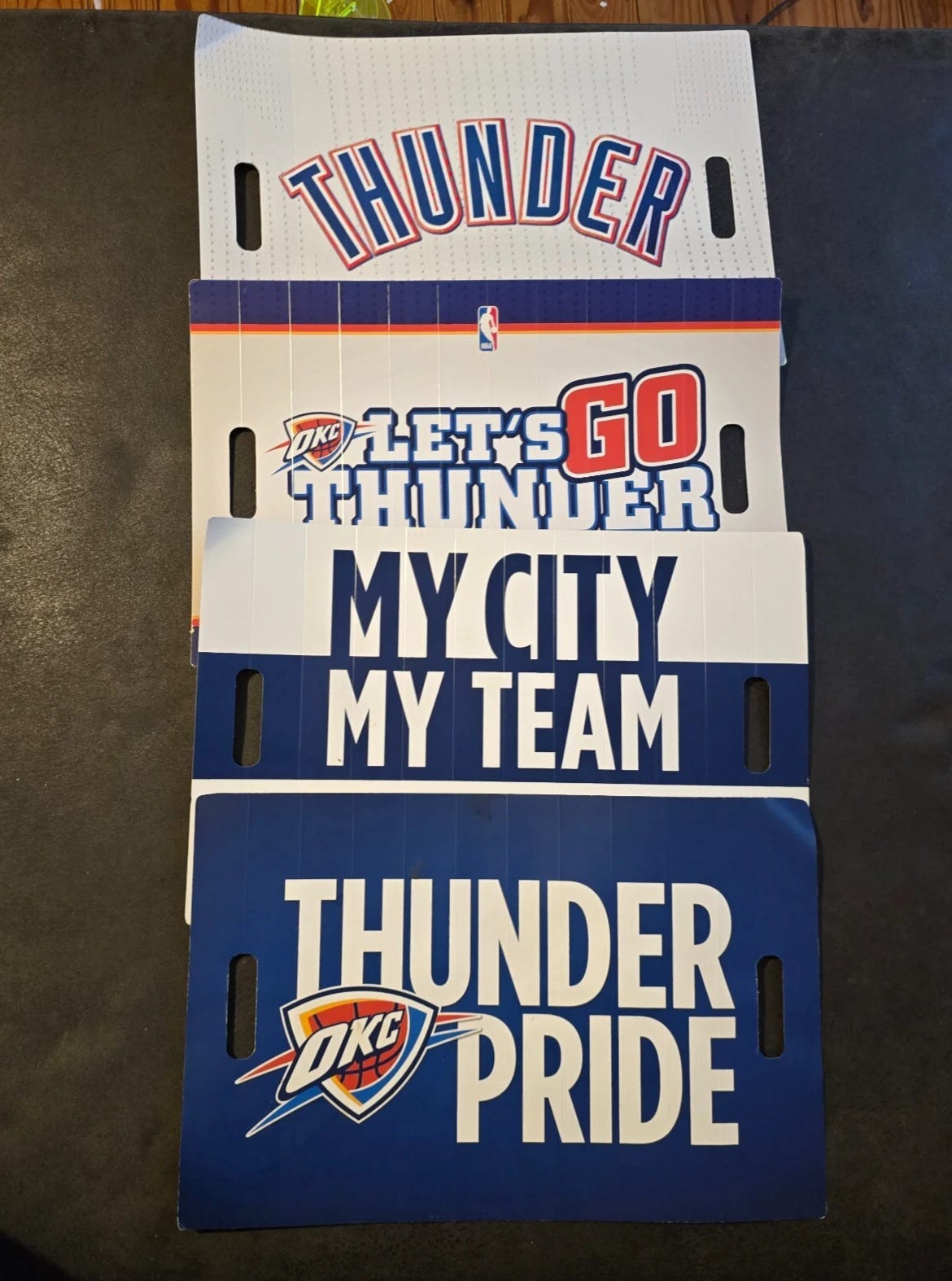 OKC Thunder Playoffs Clapper Noisemaker Lot of 4 Fold-Out Fans 11x17 NBA Promo - Picture 1 of 24